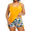 imageHolipick Women Plus Size Tankini Swimsuits Athletic Two Piece Tummy Control Bathing Suits with Drawstring ShortsYellow