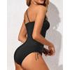 imageHolipick One Shoulder One Piece Swimsuit for Women Tummy Control Bathing Suits Modest Full Coverage Keyhole SwimwearBlack3