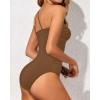 imageHolipick One Shoulder One Piece Swimsuit for Women Tummy Control Bathing Suits Modest Full Coverage Keyhole SwimwearBrown