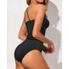 imageHolipick One Shoulder One Piece Swimsuit for Women Tummy Control Bathing Suits Modest Full Coverage Keyhole SwimwearMesh Black