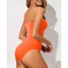 imageHolipick One Shoulder One Piece Swimsuit for Women Tummy Control Bathing Suits Modest Full Coverage Keyhole SwimwearOrange