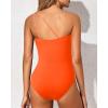 imageHolipick One Shoulder One Piece Swimsuit for Women Tummy Control Bathing Suits Modest Full Coverage Keyhole SwimwearOrange