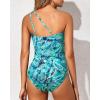 imageHolipick One Shoulder One Piece Swimsuit for Women Tummy Control Bathing Suits Modest Full Coverage Keyhole SwimwearPaisley