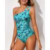 imageHolipick One Shoulder One Piece Swimsuit for Women Tummy Control Bathing Suits Modest Full Coverage Keyhole SwimwearPaisley