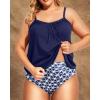 imageHolipick Plus Size Tankini Swimsuit for Women Tummy Control Two Piece Bathing Suit TankiniBlue Star