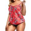 imageHolipick Plus Size Tankini Swimsuit for Women Tummy Control Two Piece Bathing Suit TankiniHot Pink