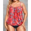 imageHolipick Plus Size Tankini Swimsuit for Women Tummy Control Two Piece Bathing Suit TankiniHot Pink