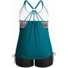 imageHolipick Plus Size Tankini Swimsuits for Women Two Piece Tummy Control Bathing Suit Blouson Tankini Top with ShortsGreen