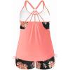 imageHolipick Plus Size Tankini Swimsuits for Women Two Piece Tummy Control Bathing Suit Blouson Tankini Top with ShortsOrange Floral