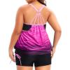 imageHolipick Plus Size Tankini Swimsuits for Women Two Piece Tummy Control Bathing Suit Blouson Tankini Top with ShortsPink Gradient