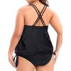imageHolipick Plus Size Tankini Tops for Women Blouson Tummy Control Swim top Loose Fit Bathing Suit Top No BottomBlack