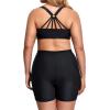 imageHolipick Women Plus Size 3 Piece Tankini Swimsuits Tummy Control Bathing Suits with Boy Shorts Tank Top with Sports BraBlack 1