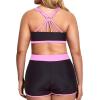 imageHolipick Women Plus Size 3 Piece Tankini Swimsuits Tummy Control Bathing Suits with Boy Shorts Tank Top with Sports BraPink Gradient