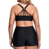 imageHolipick Women Plus Size 3 Piece Tankini Swimsuits Tummy Control Bathing Suits with Boy Shorts Tank Top with Sports BraPink Striped