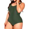 imageHolipick Womens Plus Size One Piece Swimsuits Tummy Control Bathing Suits Sporty SwimwearArmy Green
