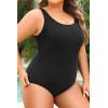 imageHolipick Womens Plus Size One Piece Swimsuits Tummy Control Bathing Suits Sporty SwimwearBlack