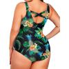 imageHolipick Womens Plus Size One Piece Swimsuits Tummy Control Bathing Suits Sporty SwimwearBlack Floral