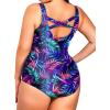 imageHolipick Womens Plus Size One Piece Swimsuits Tummy Control Bathing Suits Sporty SwimwearBlue Flower