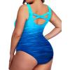 imageHolipick Womens Plus Size One Piece Swimsuits Tummy Control Bathing Suits Sporty SwimwearBlue Gradient