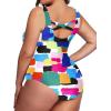imageHolipick Womens Plus Size One Piece Swimsuits Tummy Control Bathing Suits Sporty SwimwearColor Block