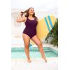 imageHolipick Womens Plus Size One Piece Swimsuits Tummy Control Bathing Suits Sporty SwimwearMaroon