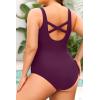 imageHolipick Womens Plus Size One Piece Swimsuits Tummy Control Bathing Suits Sporty SwimwearMaroon