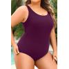 imageHolipick Womens Plus Size One Piece Swimsuits Tummy Control Bathing Suits Sporty SwimwearMaroon