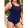 imageHolipick Womens Plus Size One Piece Swimsuits Tummy Control Bathing Suits Sporty SwimwearNavy Blue
