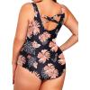 imageHolipick Womens Plus Size One Piece Swimsuits Tummy Control Bathing Suits Sporty SwimwearOrange Floral
