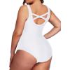 imageHolipick Womens Plus Size One Piece Swimsuits Tummy Control Bathing Suits Sporty SwimwearWhite
