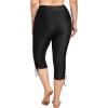 imageHolipick Womens Plus Size Swim Capris High Waisted Swim Pants Drawstring UPF50 Long Swim ShortsBlack
