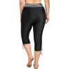 imageHolipick Womens Plus Size Swim Capris High Waisted Swim Pants Drawstring UPF50 Long Swim ShortsBlack Stripe