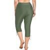 imageHolipick Womens Plus Size Swim Capris High Waisted Swim Pants Drawstring UPF50 Long Swim ShortsGreen