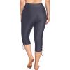 imageHolipick Womens Plus Size Swim Capris High Waisted Swim Pants Drawstring UPF50 Long Swim ShortsGrey