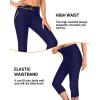 imageHolipick Womens Plus Size Swim Capris High Waisted Swim Pants Drawstring UPF50 Long Swim ShortsNavy and Blue