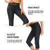 imageHolipick Womens Plus Size Swim Capris High Waisted Swim Pants Drawstring UPF50 Long Swim ShortsPure Black