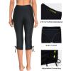 imageHolipick Womens Plus Size Swim Capris High Waisted Swim Pants Drawstring UPF50 Long Swim ShortsPure Black