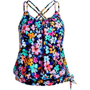 imageHolipick Plus Size Tankini Tops for Women Blouson Tummy Control Swim top Loose Fit Bathing Suit Top No BottomColorful Floral