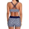 imageHolipick 3 Piece Tankini Swimsuits for Women Tummy Control Bathing Suits Swim Tank Top with Bra Boy Shorts Teen SwimwearBlue