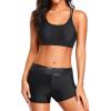imageHolipick 3 Piece Tankini Swimsuits for Women Tummy Control Bathing Suits Swim Tank Top with Bra Boy Shorts Teen SwimwearCamo