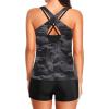 imageHolipick 3 Piece Tankini Swimsuits for Women Tummy Control Bathing Suits Swim Tank Top with Bra Boy Shorts Teen SwimwearCamo