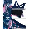 imageHolipick 3 Piece Tankini Swimsuits for Women Tummy Control Bathing Suits Swim Tank Top with Bra Boy Shorts Teen SwimwearFlamingo