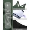 imageHolipick 3 Piece Tankini Swimsuits for Women Tummy Control Bathing Suits Swim Tank Top with Bra Boy Shorts Teen SwimwearGreen Black Striped