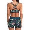 imageHolipick 3 Piece Tankini Swimsuits for Women Tummy Control Bathing Suits Swim Tank Top with Bra Boy Shorts Teen SwimwearGreen and Flower
