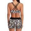 imageHolipick 3 Piece Tankini Swimsuits for Women Tummy Control Bathing Suits Swim Tank Top with Bra Boy Shorts Teen SwimwearLeopard
