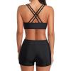 imageHolipick 3 Piece Tankini Swimsuits for Women Tummy Control Bathing Suits Swim Tank Top with Bra Boy Shorts Teen SwimwearRed