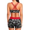 imageHolipick 3 Piece Tankini Swimsuits for Women Tummy Control Bathing Suits Swim Tank Top with Bra Boy Shorts Teen SwimwearSun and Moon