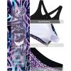 imageHolipick 3 Piece Tankini Swimsuits for Women Tummy Control Bathing Suits Swim Tank Top with Bra Boy Shorts Teen SwimwearTribal