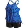 imageHolipick Women Plus Size Two Piece Tankini Swimsuit Tummy Control Bathing Suits Blouson Tankini Top with Boy ShortsBlue Paisley