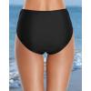 imageHolipick Bathing Suit Bottoms for Women  High Waisted Bikini Bottoms Ruched Tummy Control Swimsuit BottomBlack